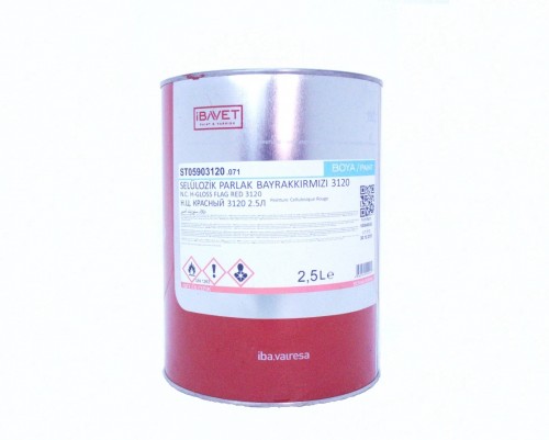 İBAVET- Cellulosic Paint Glossy Bayraq Red 3120 (2.5 L)