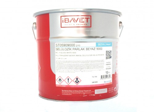 İBAVET- Cellulosic Paint Glossy White 9000 (12 kq)